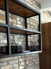 Cucina lineare base+colonna+sotto-lavabo+scolapiatti e Isola con piano ribalta e cappa a soffitto 120+30x100xH100 cm mod. GIULIA stile INDUSTRIAL / RUSTICO VISSUTO in legno massello