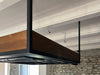 Cucina lineare base+colonna+sotto-lavabo+scolapiatti e Isola con piano ribalta e cappa a soffitto 120+30x100xH100 cm mod. GIULIA stile INDUSTRIAL / RUSTICO VISSUTO in legno massello