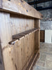 Cucina lineare base+colonna+sotto-lavabo+scolapiatti e Isola con piano ribalta e cappa a soffitto 120+30x100xH100 cm mod. GIULIA stile INDUSTRIAL / RUSTICO VISSUTO in legno massello