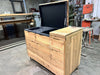Mini Cucina Parigi a scomparsa Country 135x65xh100 cm TOP CORIAN in legno massello personalizzabile SU MISURA