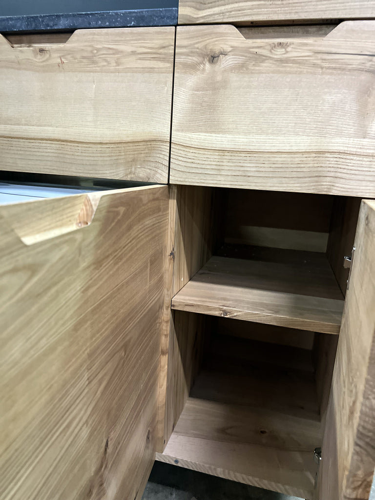 Mini Cucina Parigi a scomparsa Country 135x65xh100 cm TOP CORIAN in legno massello personalizzabile SU MISURA