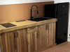 Mini Cucina in stile RUSTICO mod. VENETO con tavolo a ribalta piano cottura lavello e miscelatore inclusi 200+60x65xh90cm tutto legno massello