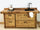 Mini Cucina stile COUNTRY / INDUSTRIAL in legno massello completa di lavello e miscelatore e piano cottura inclusi 160x65xh90 cm