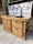 Mini Cucina stile COUNTRY 160x65xh92 cm predisposizione elettrodomestici e vetrina 120x35-30xh220cm OPZIONALE in legno massello SU MISURA