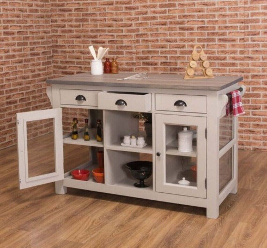 Mini isole Cucina in stile SHABBY più modelli da realizzare in legno massello misure 130x60xh80 cm