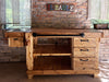 Mini cucina accessoriata modello MARVIN stile INDUSTRIAL in legno massello + alzatina + mensola misure 180x60xh90cm