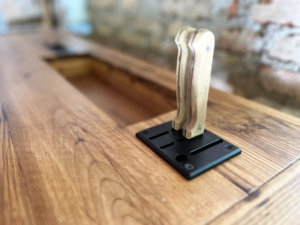 Mini cucina accessoriata modello MARVIN stile INDUSTRIAL in legno massello + alzatina + mensola misure 180x60xh90cm