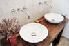 Mobile bagno BANCO FALEGNAME VISSUTO E ANTICO in legno massello predisposizione per due lavabi da appoggio opzionali 160x50xh80 cm