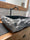 Bathroom cabinet INDUSTRIAL style mod. Valentina in solid wood + Stone sink and tap mirror and optional toilet roll holder dimensions 110x60xh72+15cm