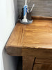 Mobile arredo Bagno con lavabo in pietra rubinetto specchiera mod. SILVIA stile BANCO FALEGNAME 180x50xh72cm legno massello LUCI OPZIONALI