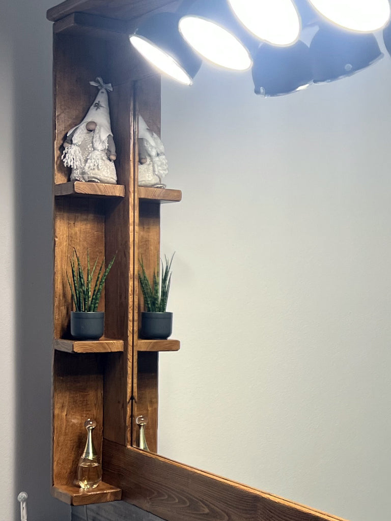Mobile arredo Bagno con lavabo in pietra rubinetto specchiera mod. SILVIA stile BANCO FALEGNAME 180x50xh72cm legno massello LUCI OPZIONALI