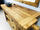 Carpenter style bench for bathroom furniture solid wood natural finish optional mirror and sink 160x63h86cm CUSTOM MADE
