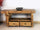 Carpenter style bench for bathroom furniture solid wood natural finish and optional sink 170x60h80cm CUSTOM