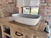 Mobile bagno stile Banco da Falegname GRIGIO SHABBY in legno massello + Lavabo e rubinetto misure 120x55xh80+15cm