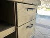 Mobile bagno stile Banco da Falegname GRIGIO SHABBY in legno massello + Lavabo e rubinetto misure 120x55xh80+15cm