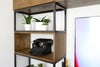 Mobile soggiorno libreria porta TV linea TOKIO stile INDUSTRIAL struttura in ferro ante in frassino massello 320x40xh230cm SU MISURA