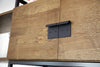 Mobile soggiorno libreria porta TV linea TOKIO stile INDUSTRIAL struttura in ferro ante in frassino massello 320x40xh230cm SU MISURA