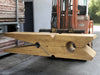 Panca di design  a forma di MOLLETTA GIGANTE in legno massello di abete misure 190x45xh43 cm