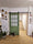 Porta scorrevole con inglesina in vetro stile INDUSTRIAL legno massello verde salvia scorrimento su binario 100xh220 cm spessore 42mm personalizzabile