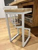 High floor STOOL Bar INDUSTRIAL style solid wood seat tubular iron frame 40x47xh69 cm