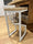 Sgabello alto H. 60/70 cm Design a sbalzo in stile INDUSTRIAL legno massello / telaio in metallo tubolare PERSONALIZZABILE