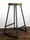 Sgabello alto H. 60/70 cm stile INDUSTRIAL colore NOCE/NERO PERSONALIZZABILE E SU MISURA