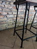 Sgabello alto H. 60/70 cm tipo BAR / PUB Design squadrato con schienale INDUSTRIAL legno massello / telaio in metallo tubolare PERSONALIZZABILE