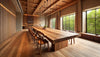 We make to order imposing tables in INDUSTRIAL / COUNTRY style in solid Lebanese Cedar wood 13 cm thick 750x130-170cm