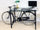Creazione artigianale tavolo Consolle decorativo stile INDUSTRIAL con struttura in ferro e vetro con bicicletta vintage 200x60xh100 cm