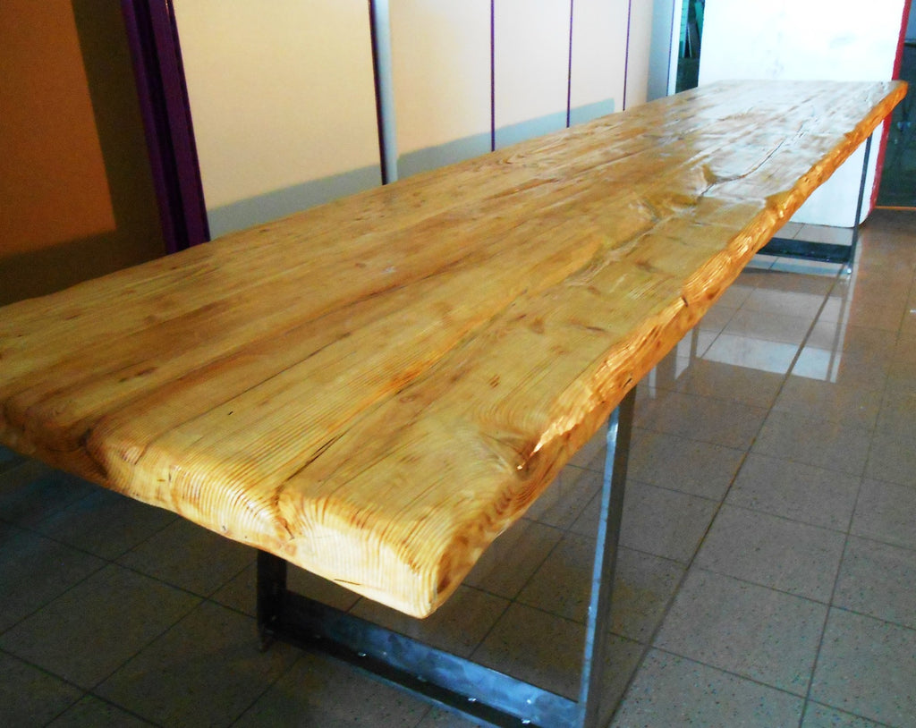 Dining room table, tavern and catering Bar Pub Pubs INDUSTRIAL style solid wood iron legs 400x90xh70 cm