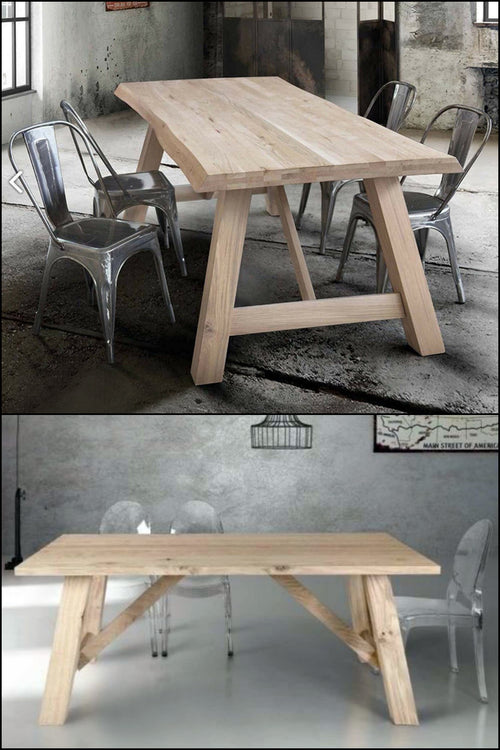 Tavolo lungo per sala da pranzo e ampie cucine stile COUNTRY legno massello in due varianti misure 250x100xh80 cm