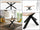 Tavolo fisso cucina e sala da pranzo stile MODERNO / INDUSTRIAL legno massello e gamba centrale in ferro a due X incrociate 160X100xh78 cm