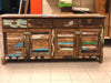 Mobile Credenza soggiorno sala da pranzo stile COUNTRY legno massello colorato stracciato 160x60xh90 cm