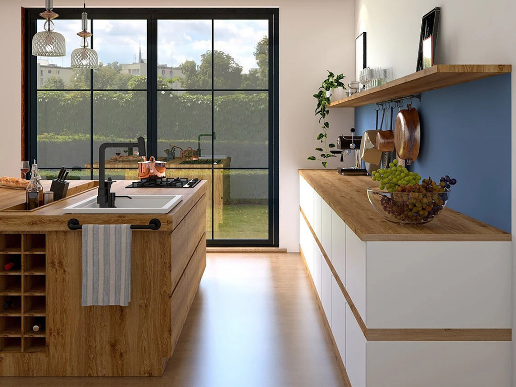 Isola cucina personalizzabile modello VENEZIA dimensioni 230x220xh95cm interamente in legno massello
