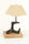 Abat Jour Lampada da tavolo stile INDUSTRIAL base in legno e incudine da Calzolaio con paralume 28x29xh40cm NOSTRA PRODUZIONE