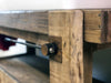 Mobile bagno stile BANCO DA FALEGNAME / INDUSTRIAL legno massello predisposizione lavabo rettangolare grande 156x58xh90 cm