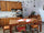Tavolo rettangolare fisso per cucina e soggiorno stile RUSTICO / COUNTRY FATTORIA legno massello di abete 220x80h80 cm