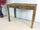 Raised snack table kitchen island COUNTRY style console solid wood 2 drawers leather handles145x75xh105 cm