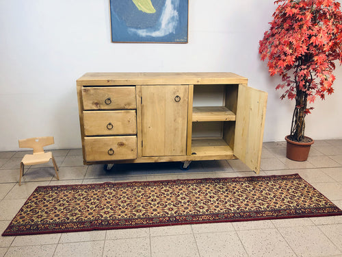 Mobile stile COUNTRY multiuso Credenza e Bagno legno massello a due ante e tre cassetti misure 130x50xh80 cm