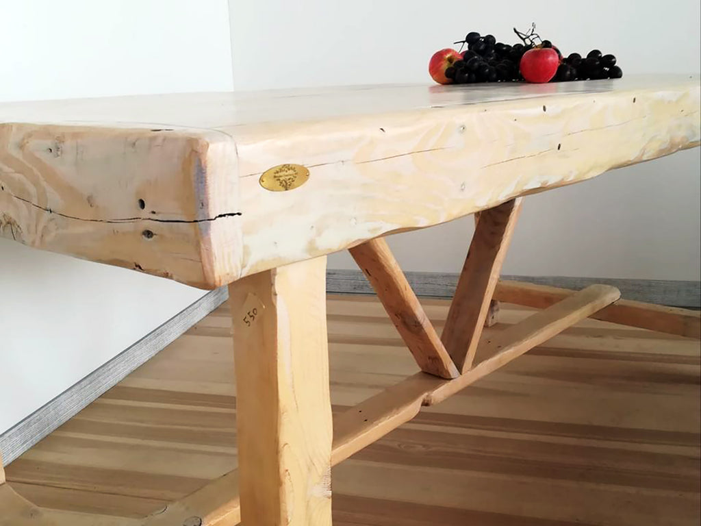 RUSTIC style kitchen and living room table white SHABBY solid rustic fir wood 210x80h80 cm