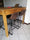 Raised snack table kitchen island COUNTRY style console solid wood 2 drawers leather handles145x75xh105 cm