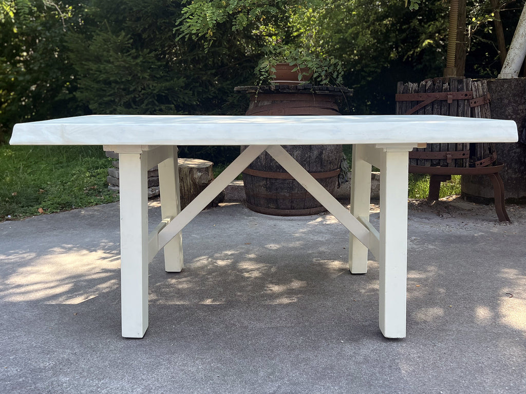 RUSTIC style kitchen and living room table white SHABBY solid rustic fir wood 210x80h80 cm