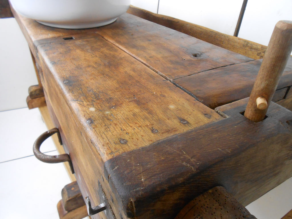 BANCO FALEGNAME VISSUTO / INDUSTRIAL style bathroom cabinet in solid wood for 1/2 optional countertop washbasins 160x60xh85 cm