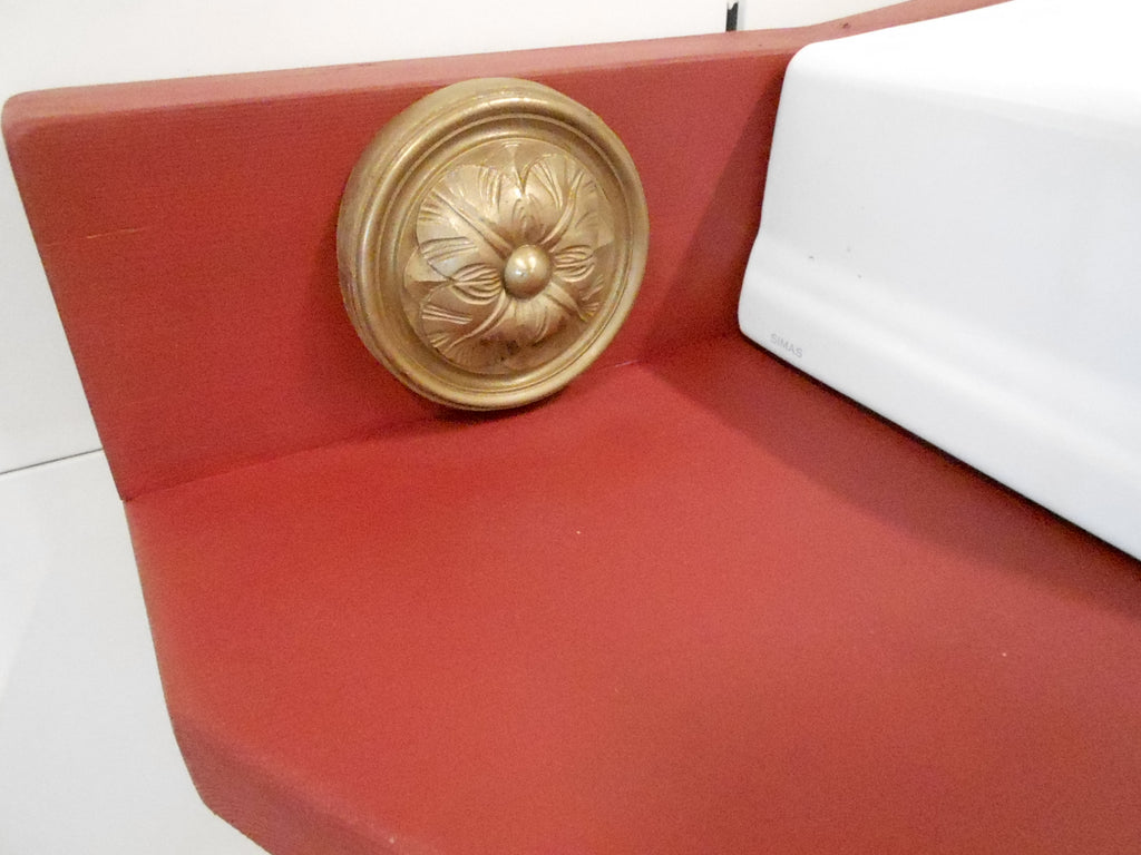 Mobile bagno in legno massello in stile e predisposto per lavabo ad incasso all'Inglese 80x55xh80 cm