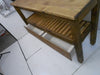 Tavolo alto Consolle ingresso disimpegno stile COUNTRY legno massello con cassettoni 140x50xh90 cm