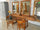 Banco Falegname per arredo negozio Parrucchiere stile INDUSTRIAL specchiere e mobile in legno massello 180x65xh85 cm