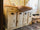 Mobile bagno in stile CLASSICO in bianco SHABBY legno massello quattro ante e un cassetto predisposizione lavandino ad incasso misure 130x35xh80 cm