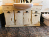 Mobile bagno in stile CLASSICO in bianco SHABBY legno massello quattro ante e un cassetto predisposizione lavandino ad incasso misure 130x35xh80 cm