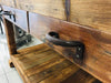 Tavolo alto Consolle arredo BAR birrerie isola cucina stile COUNTRY legno massello 2 cassetti e vano a giorno 150x80xh80 cm