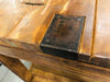 Tavolo alto Consolle arredo BAR birrerie isola cucina stile COUNTRY legno massello 2 cassetti e vano a giorno 150x80xh80 cm
